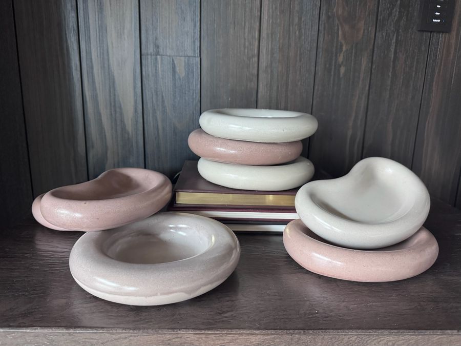 Cemented pieces styled at home